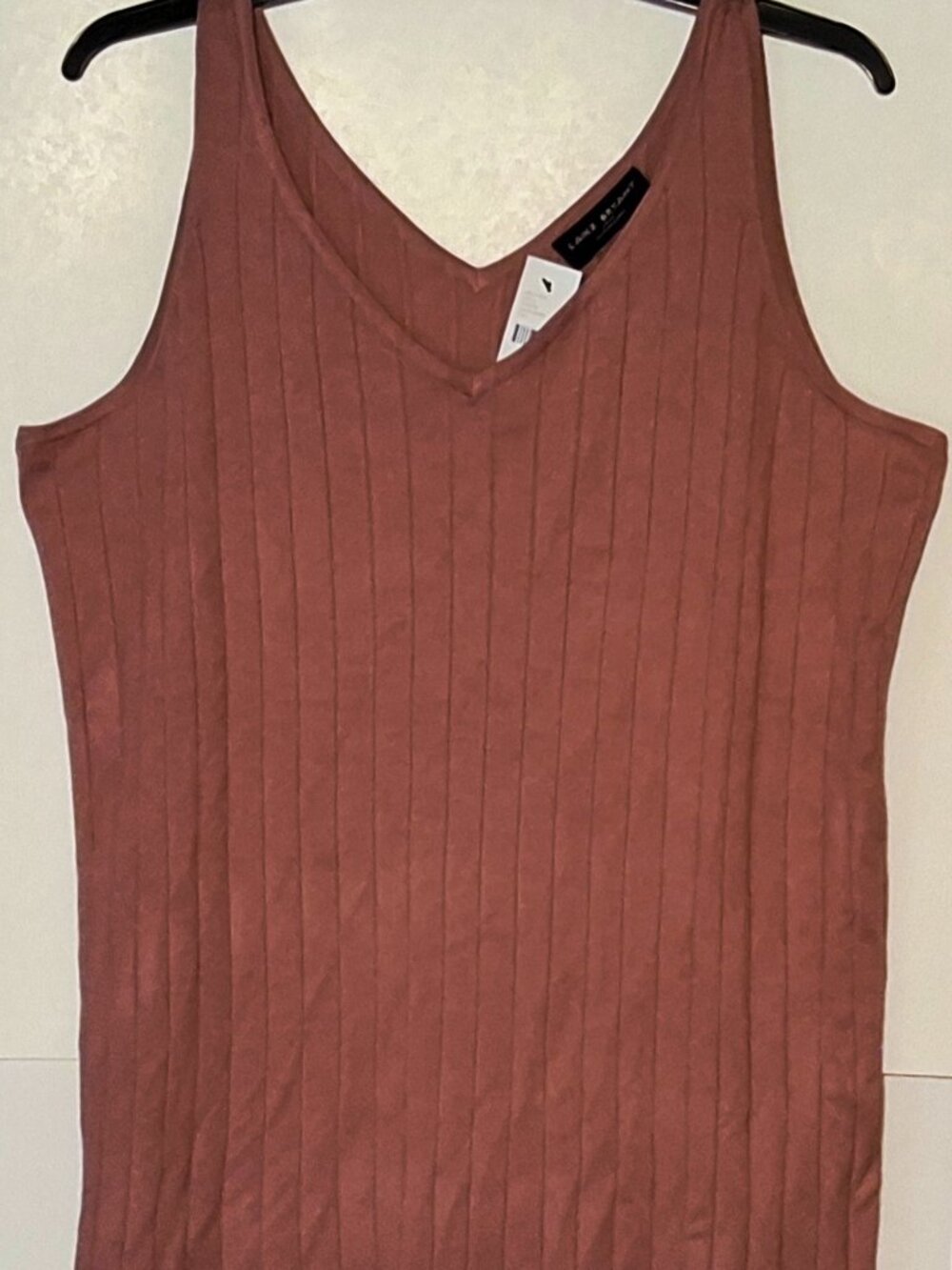 Lane Bryant Ribbed Knit Dusty Rose Tank Top